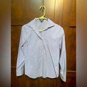 Chaps pinstripe button up shirt. Size M